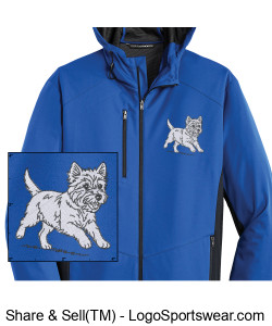 Men's Hooded Jacket with embroidered Westie Design Zoom